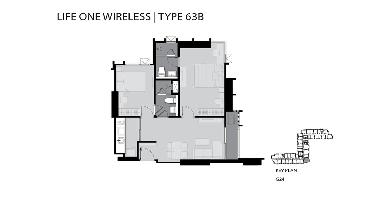 2 Bedroom ในโครงการ ไลฟ์ วัน ไวร์เลส, ภาพที่ 4