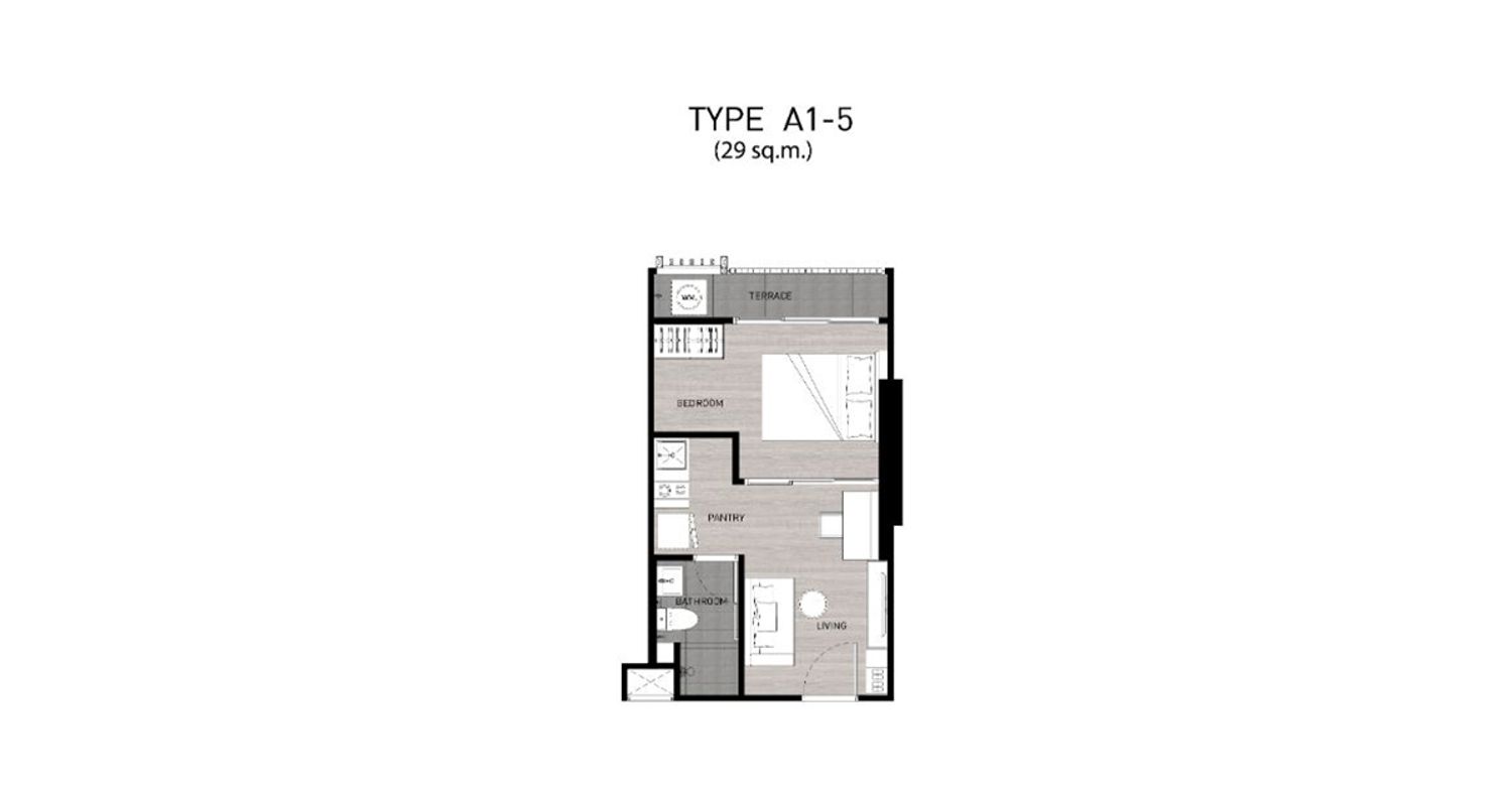 1 Bedroom Simplex ในโครงการ เฟล็กซี่ รัตนาธิเบศร์, ภาพที่ 4