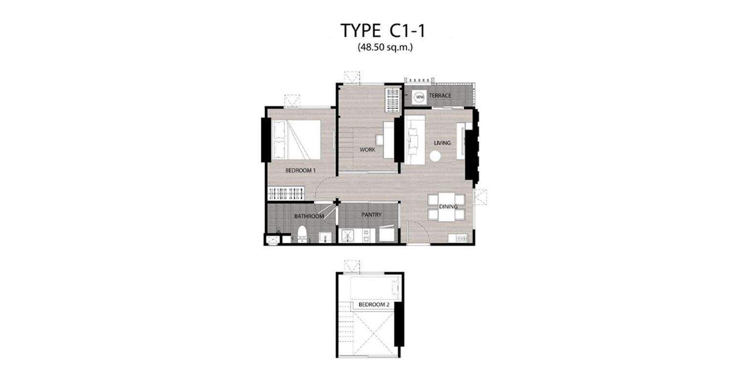 2 Bedroom Cloud Space ในโครงการ เฟล็กซี่ รัตนาธิเบศร์, ภาพที่ 4