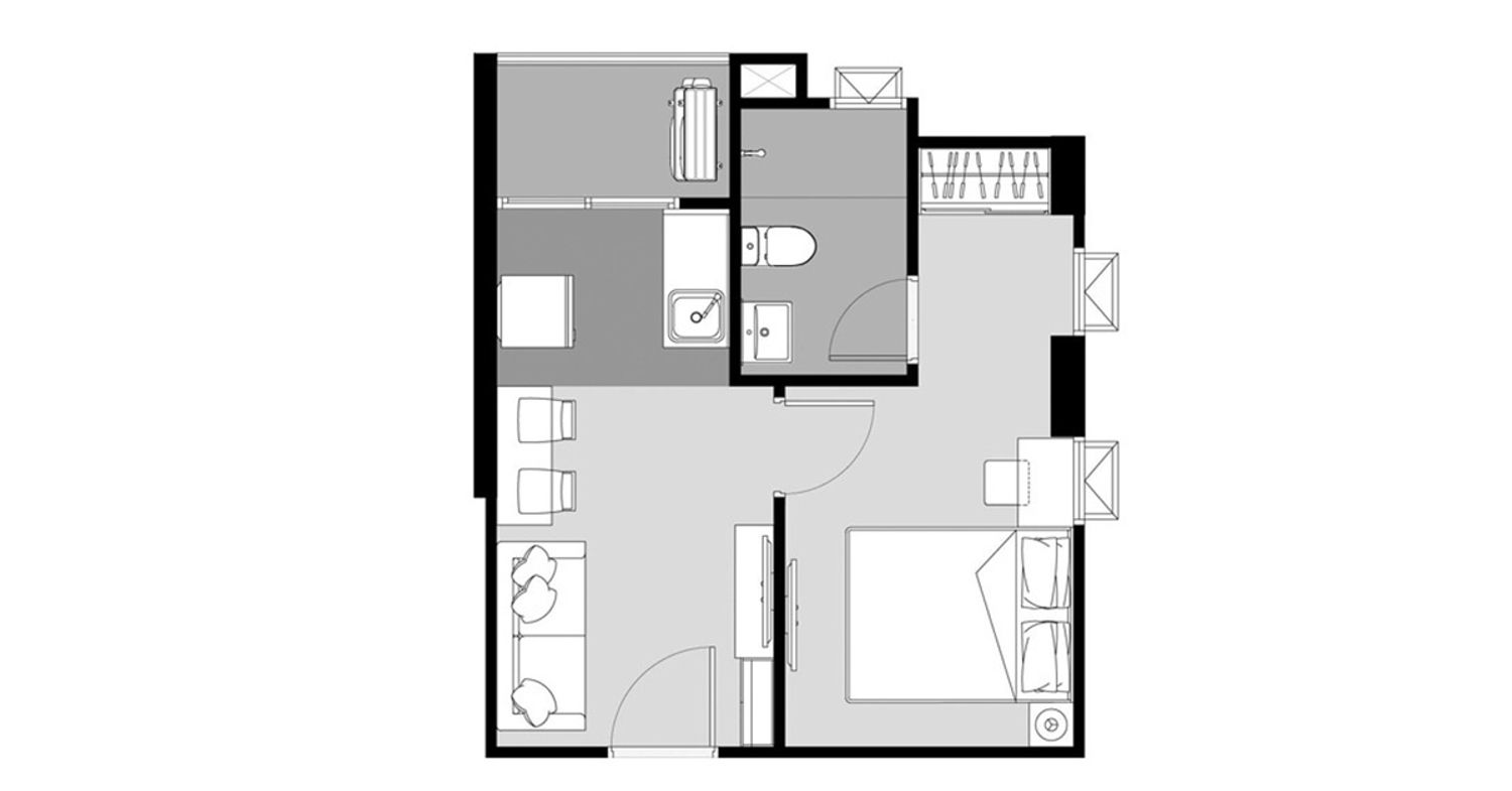 1 Bedroom ในโครงการ ซิตี้โฮม สนามบินน้ำ-รัตนาธิเบศร์, ภาพที่ 4