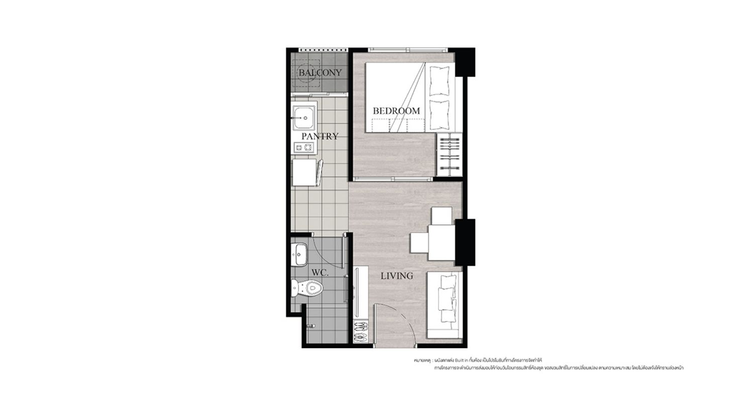 1 Bedroom ในโครงการ เสนาคิทท์ รัตนาธิเบศร์-บางบัวทอง, ภาพที่ 4