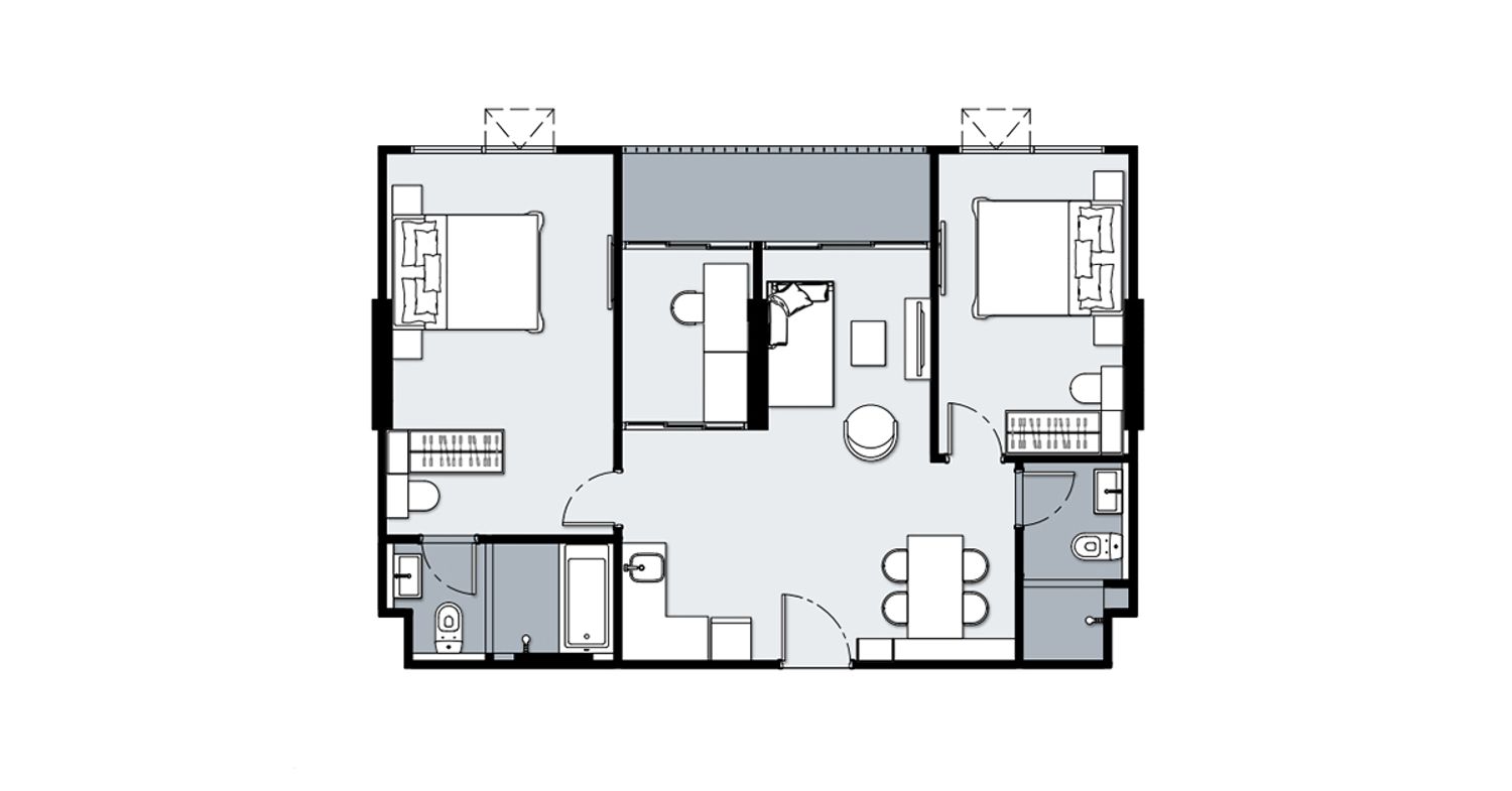 2 Bedroom ในโครงการ เดอะคิวบ์ อะเมซ ศรีสุนทร, ภาพที่ 4