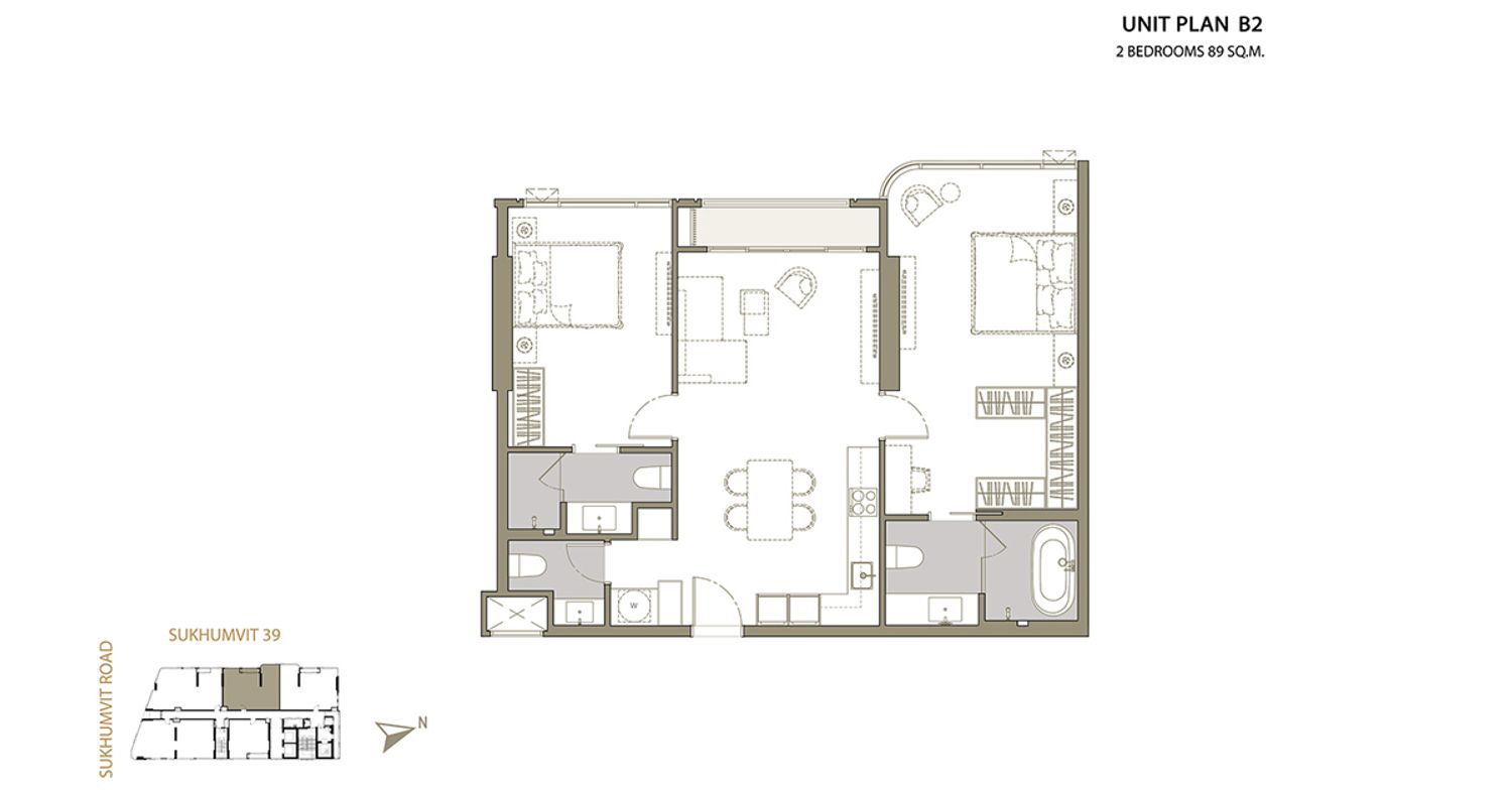 2 Bedroom ในโครงการ มิวนีค พร้อมพงษ์, ภาพที่ 4