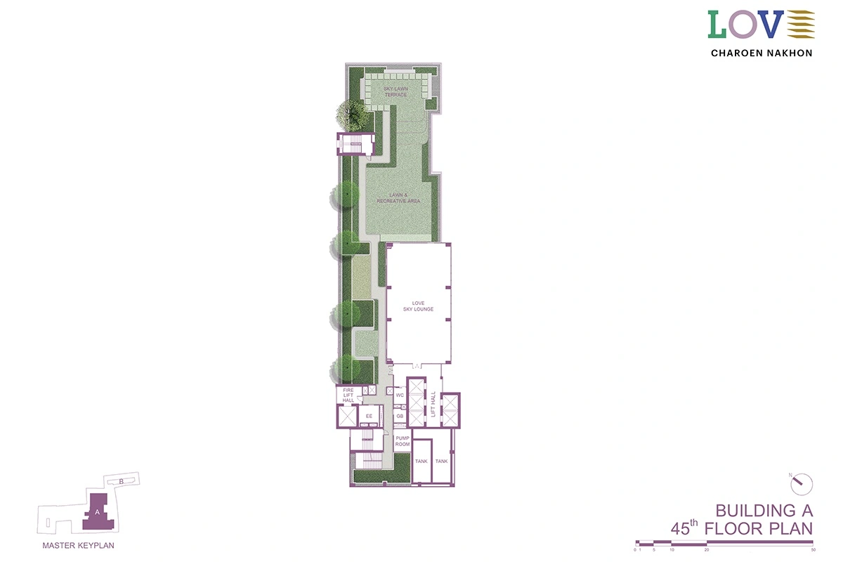 โครงการคอนโดมิเนียม เลิฟ เจริญนคร แบบแปลน ตึก A ชั้น 45fl