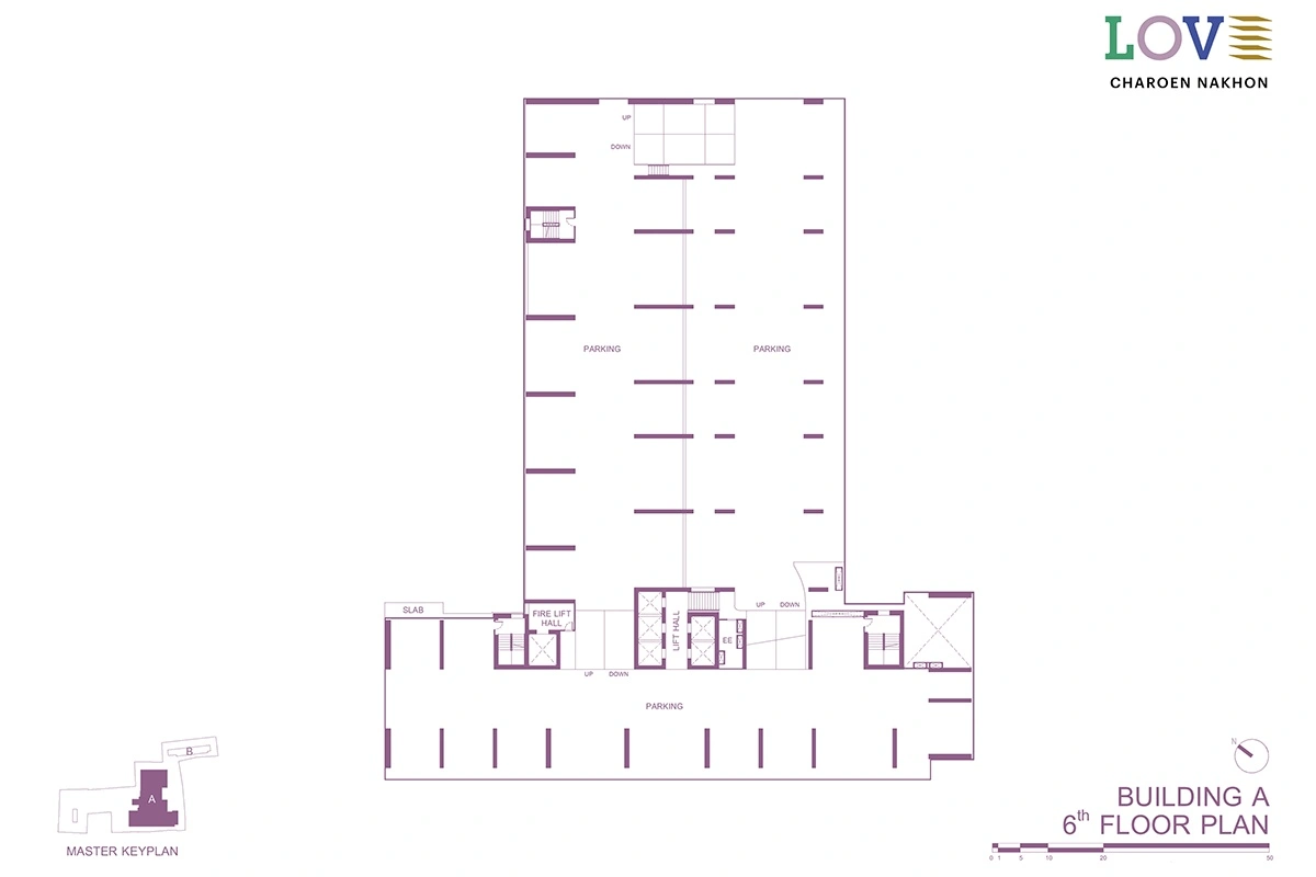 โครงการคอนโดมิเนียม เลิฟ เจริญนคร แบบแปลน ตึก A ชั้น 6fl