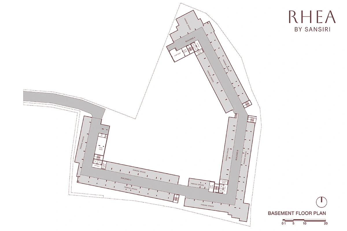 โครงการคอนโดมิเนียม รีอา บาย แสนสิริ แบบแปลน ชั้น Basement