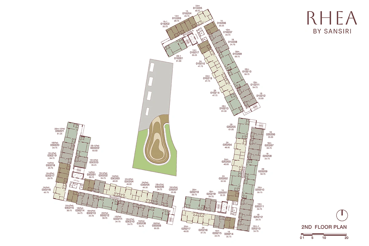 โครงการคอนโดมิเนียม รีอา บาย แสนสิริ แบบแปลน ชั้น FL 2