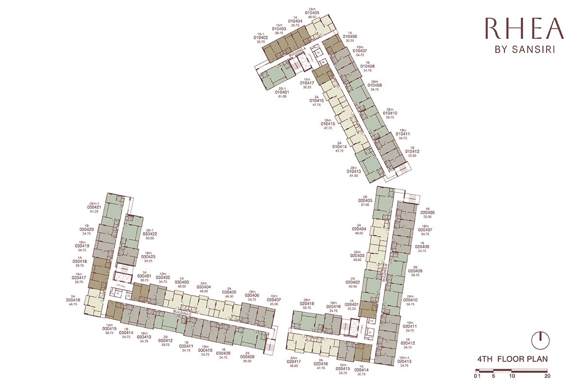 โครงการคอนโดมิเนียม รีอา บาย แสนสิริ แบบแปลน ชั้น FL 4