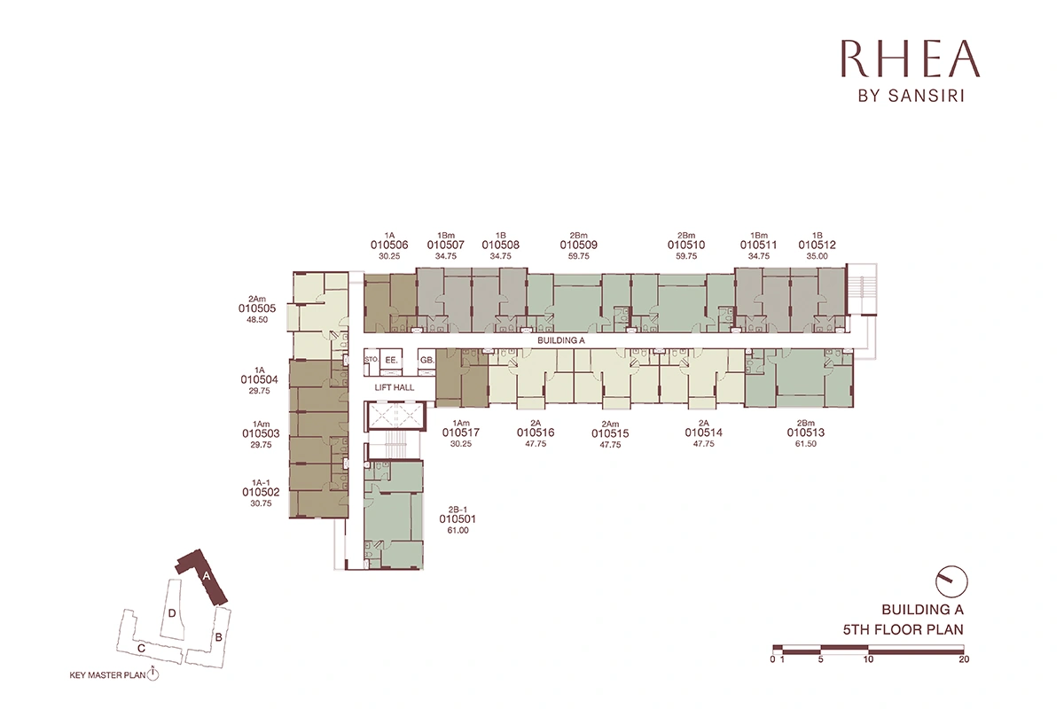 โครงการคอนโดมิเนียม รีอา บาย แสนสิริ แบบแปลน ชั้น FL 5