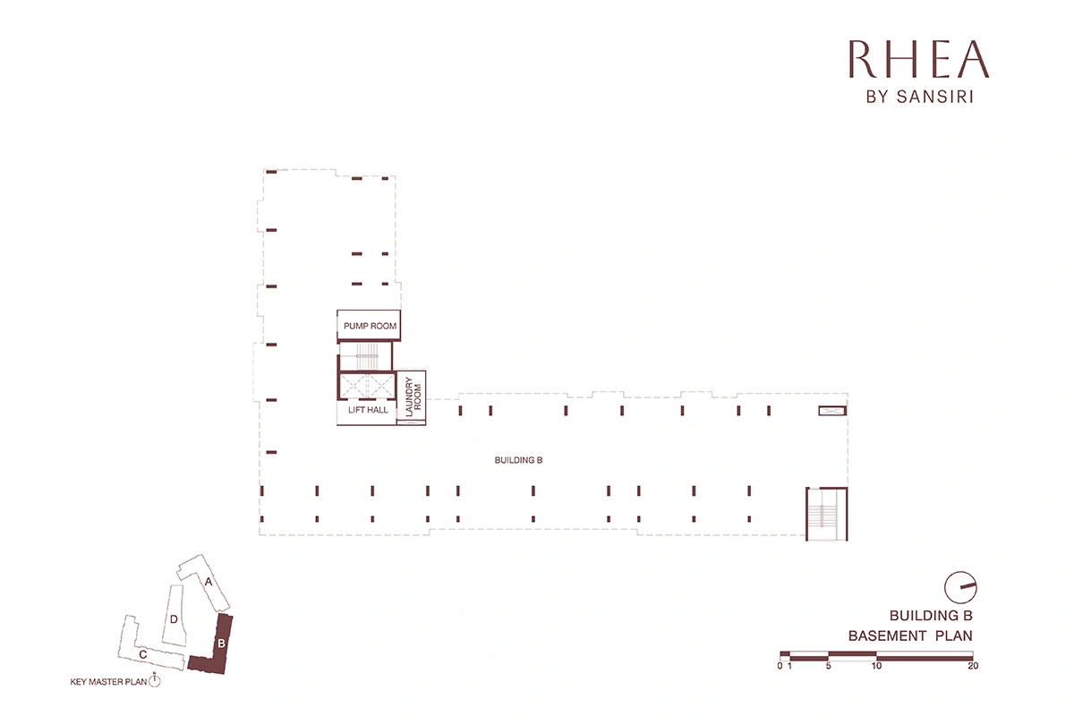 โครงการคอนโดมิเนียม รีอา บาย แสนสิริ แบบแปลน ชั้น Building B -Basement