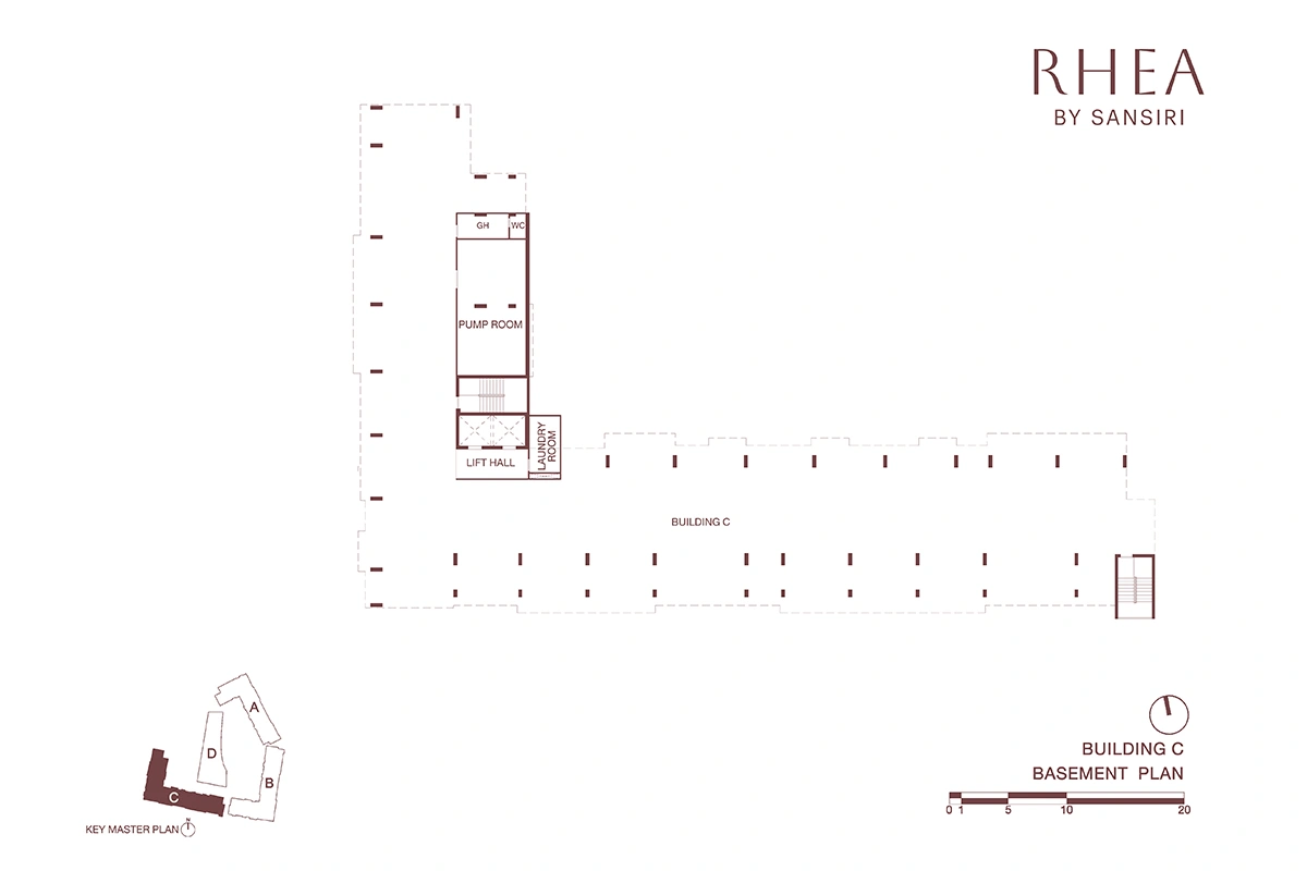 โครงการคอนโดมิเนียม รีอา บาย แสนสิริ แบบแปลน ชั้น Building C -Basement