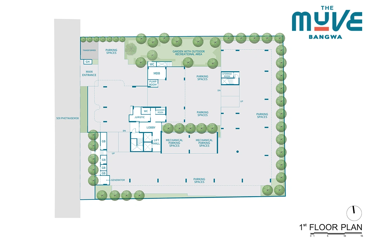 โครงการคอนโดมิเนียม เดอะ มูฟ บางหว้า แบบแปลนชั้น 1