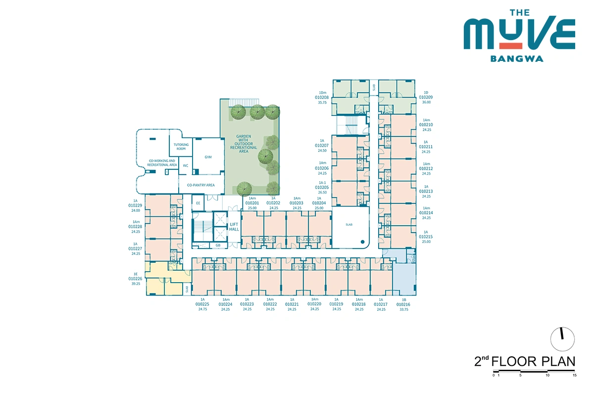 โครงการคอนโดมิเนียม เดอะ มูฟ บางหว้า แบบแปลนชั้น 2