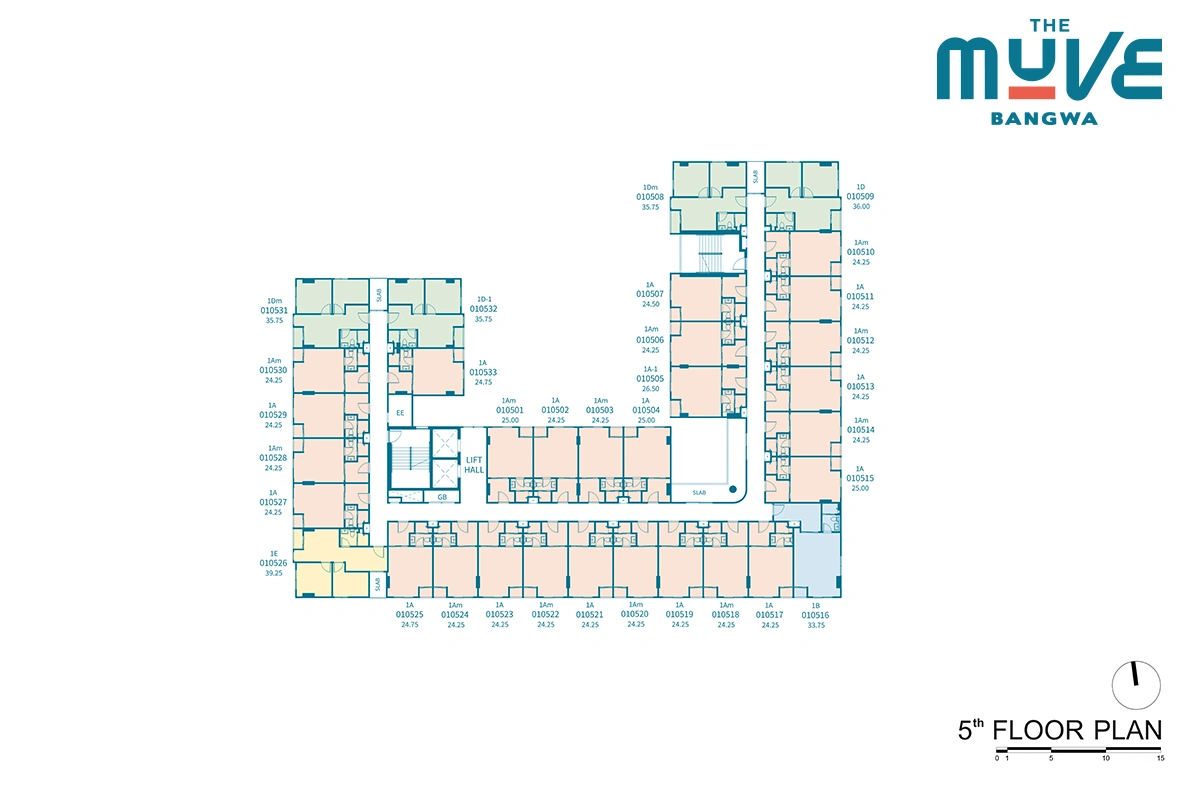 โครงการคอนโดมิเนียม เดอะ มูฟ บางหว้า แบบแปลนชั้น 5