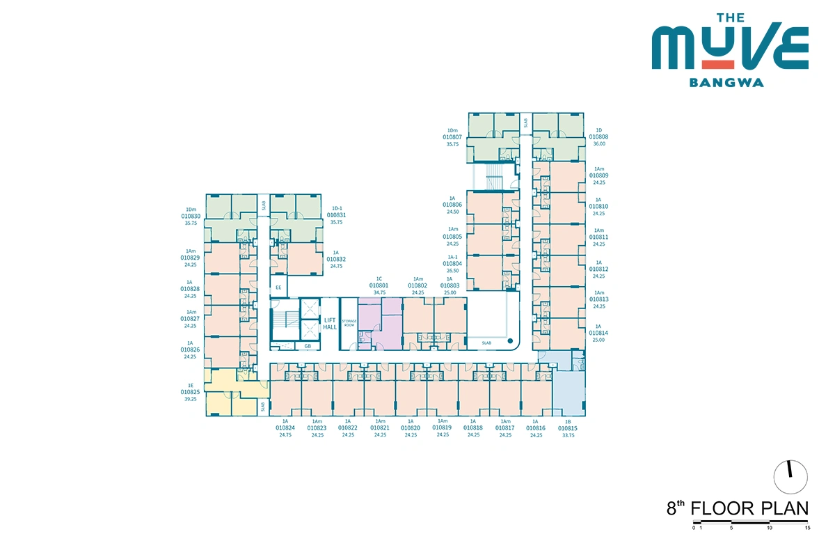 โครงการคอนโดมิเนียม เดอะ มูฟ บางหว้า แบบแปลนชั้น 8