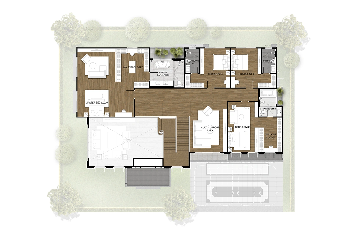 นาราสิริ บรมราชชนนี แบบบ้าน LANGHAM ชั้น 2