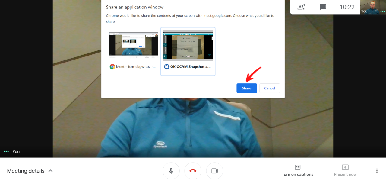 Google Meet — Share Both Your Face and Doc Cam at the Same Time! OKIOLABS