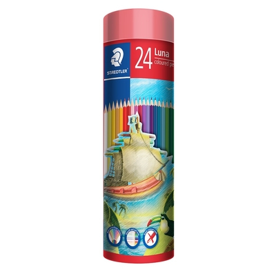 STAEDTLER LUNA COLOURED PENCIL 24 COL METAL TIN