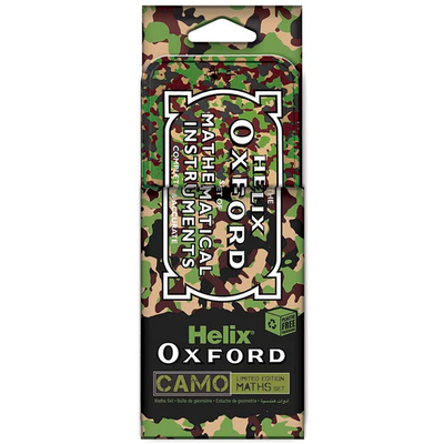 TRADITIONAL OXFORD MATHS SET WITH AN EYE CATCHING CAMO DESIGN - GREEN