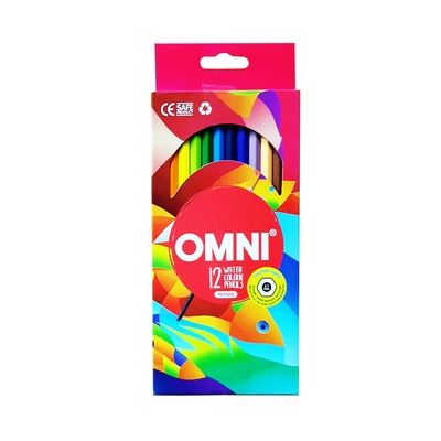OMNI INTENSE WATER SOLUBLE COLOUR PENCIL 12 COLOURS SET, LONG