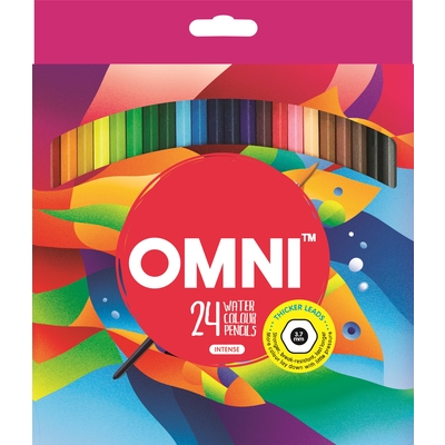 OMNI INTENSE WATER SOLUBLE COLOUR PENCIL 24 COLOURS SET, LONG