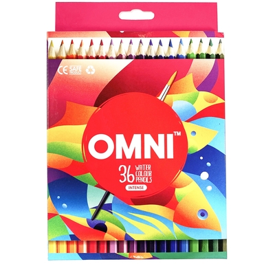 OMNI INTENSE WATER SOLUBLE COLOUR PENCIL 36 COLOURS SET, LONG