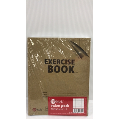 POP BAZIC F5 EXERCISE BOOK 80P BIG SQUARE -6PCS PACK