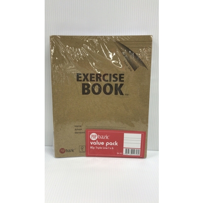 POP BAZIC F5 EXERCISE BOOK 80P TRIPLE LINE -6PCS PACK