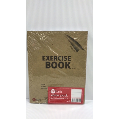 POP BAZIC F5 EXERCISE BOOK NO.120 SINGLE LINE -6PCS PACK