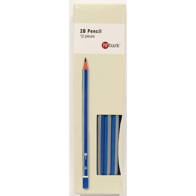 POP BAZIC 2B PENCIL BLUE/SILVER 12PCS PER BOX