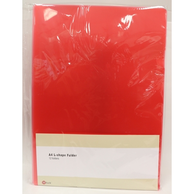 POP BAZIC A4 CLEAR FOLDER 12PCS PER PACK RED