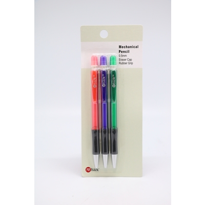 POP BAZIC MECHANICAL PENCIL 0.5MM RED,PINK,GREEN 3PCS PER PACK