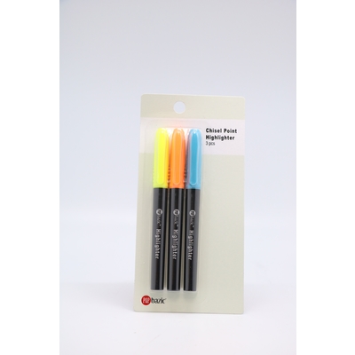 POP BAZIC HIGHLIGHTER YELLOW,ORANGE,BLUE 3 COLOURS PER PACK