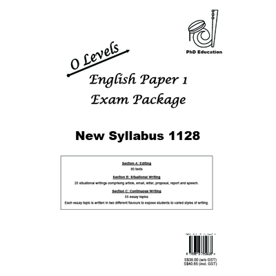 O Levels English Paper 1 Exam Package (Syll 1128)