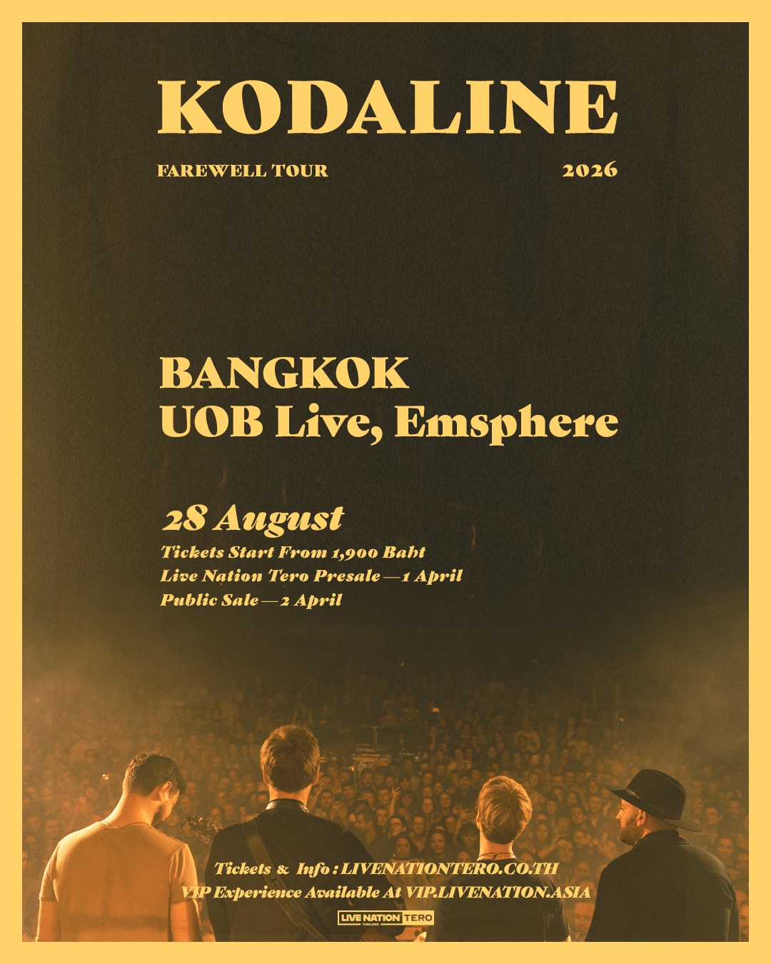 [ 28 Sep ] Kodaline - Farewell Tour in Bangkok