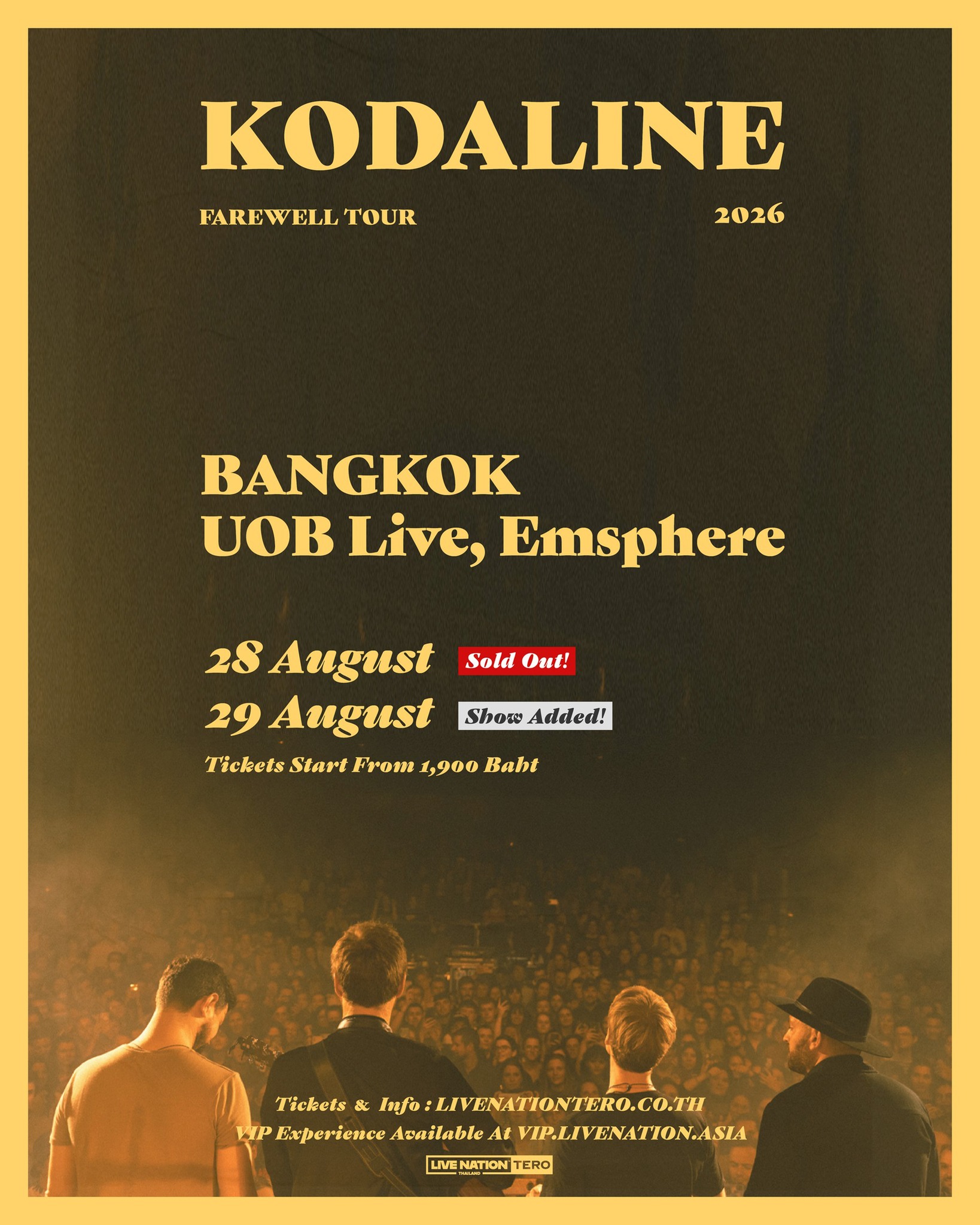 [ 29 Sep ] Kodaline - Farewell Tour in Bangkok