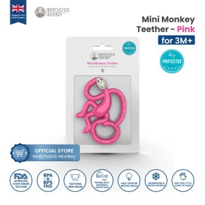 Matchstick Monkey Teether Mini Series Pink MM-MMT-003