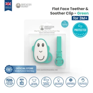 Matchstick Monkey - Flat Face & Soother Clip Green / MM-SC-FMT-008