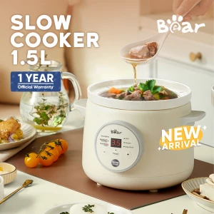 Bear Slow Cooker 1.5L Ceramic - (6941524090415)