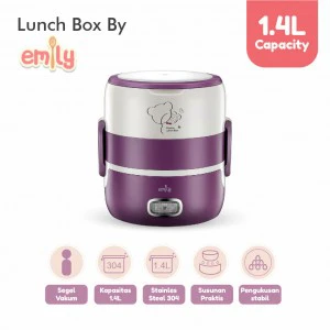 Emily Electric Lunch Box 1.4L / Lunch Box Cooker Set / Wadah Bekal