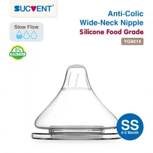 SUCVENT Silicone Nipple Slow Flow (SS) - Anti Colic Wide Neck - YG9014