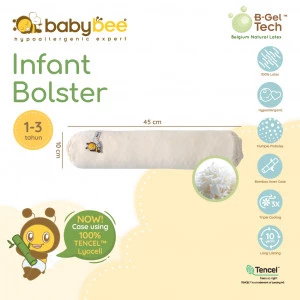 Babybee - Infant Bolster With Case - Guling Bayi Terbuat Dari Belgium Natural Latex With Inner Bamboo