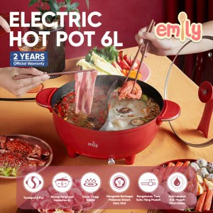 Emily Electric Double Sided Hot Pot 6L / Panci Sekat Dua Sisi