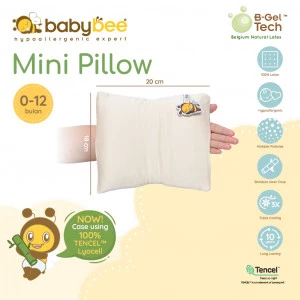 Babybee - Mini Pillow With Case - Ergonomic Pillow - Bantal Bayi - Terbuat Dari Belgium Natural Latex With Inner Bamboo, Hypoallergenic Anti Tungau, Bakteri Dan Jamur