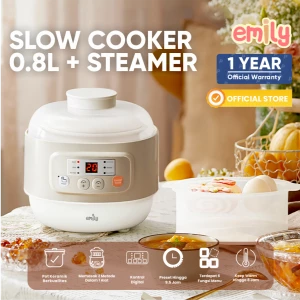 EMILY Slow Cooker 0.8L Ceramic | Panci Keramik | Baby & Family Food Maker | MPASI Cooker | Panci MPASI