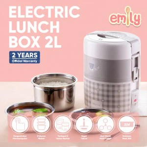 Emily Electric Lunch Box 2L / Lunch Box Cooker Set / Wadah Bekal