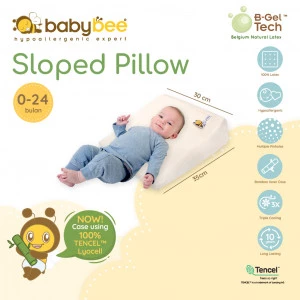 Babybee - Sloped Pillow With Case - Bantal Bayi Terbuat Dari Belgium Natural Latex With Inner Bamboo