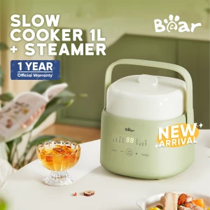 Bear Slow Cooker 1L + Steamer