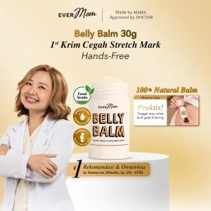 Evermom Natural Belly Balm 30g Hands Free Mess Free - Krim Cegah Stretch Mark & Melembapkan Perut Ibu Hamil BPOM