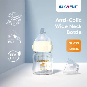 SUCVENT 120ml Borosilicate Glass - Non Bubble & Anti Choking Bottle - YG5574